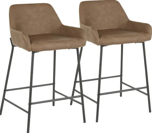 Clarain Espresso Counter Height Stool, Set of 2
