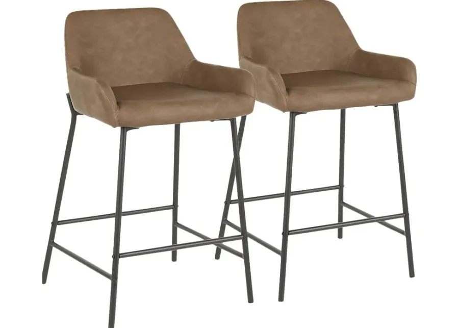 Clarain Espresso Counter Height Stool, Set of 2