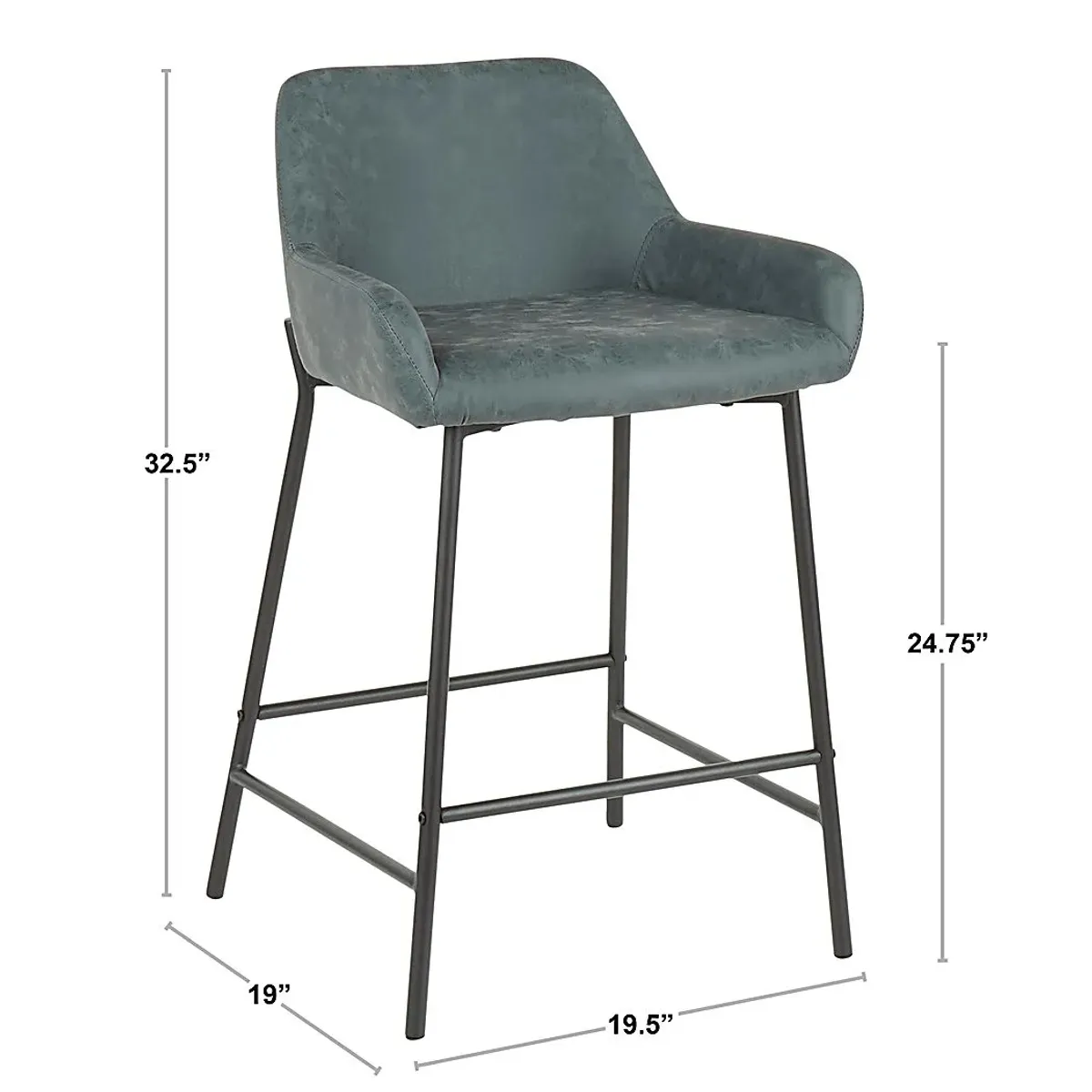 Clarain Gray Counter Height Stool, Set of 2
