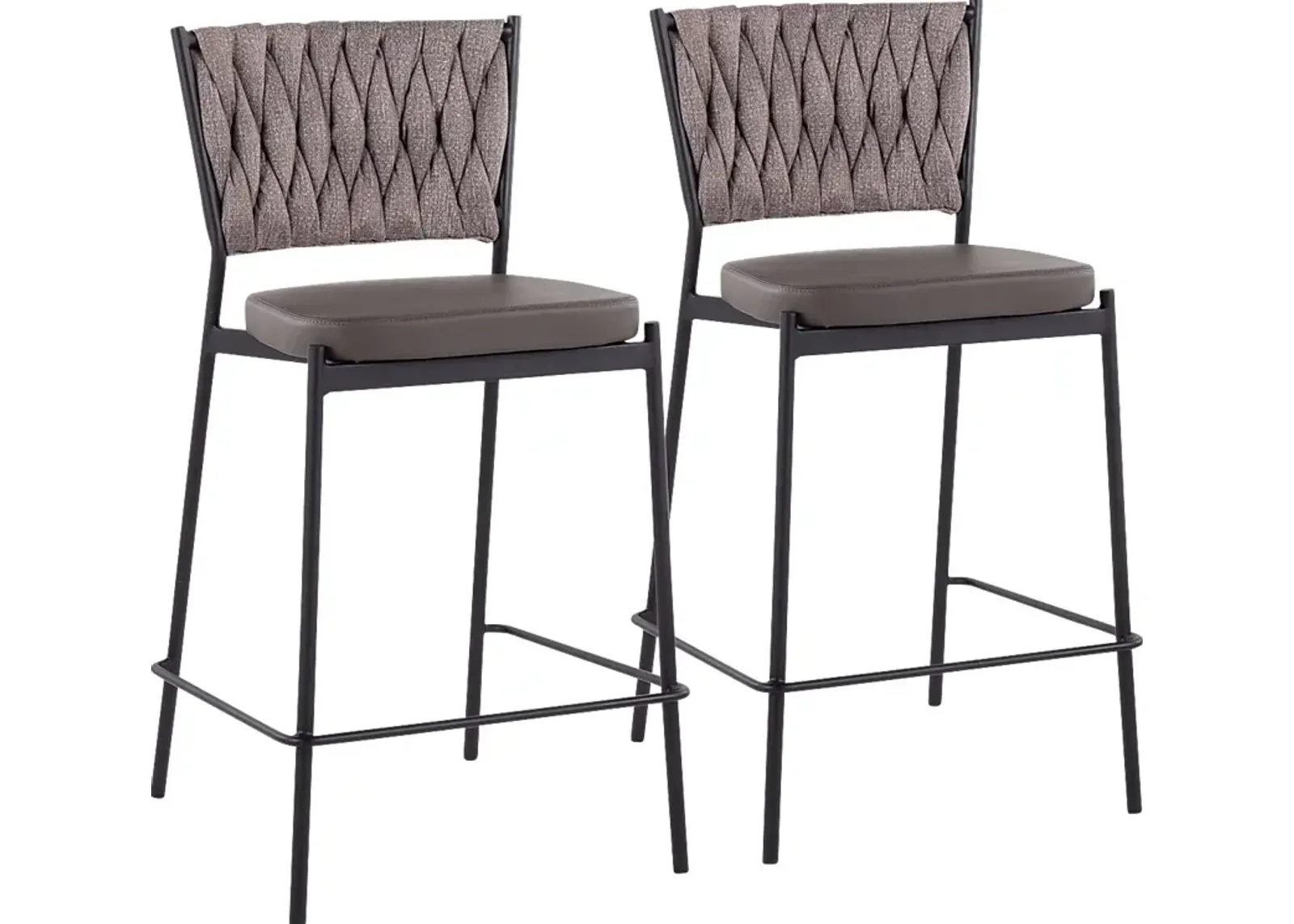 Portola Gem Brown Counter Height Stool, Set of 2