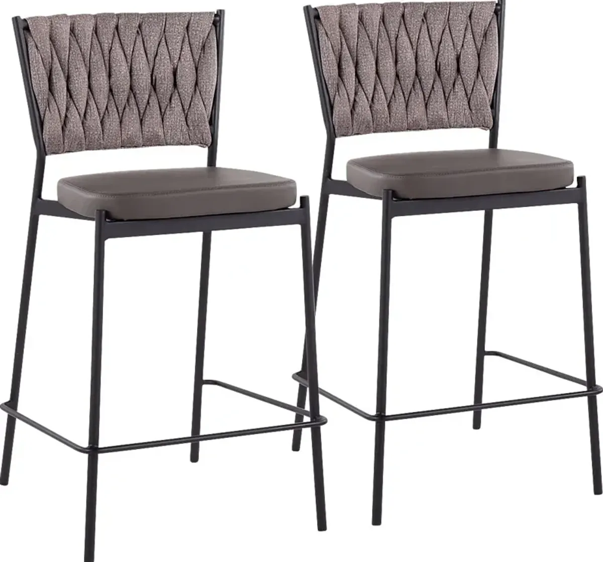 Portola Gem Brown Counter Height Stool, Set of 2