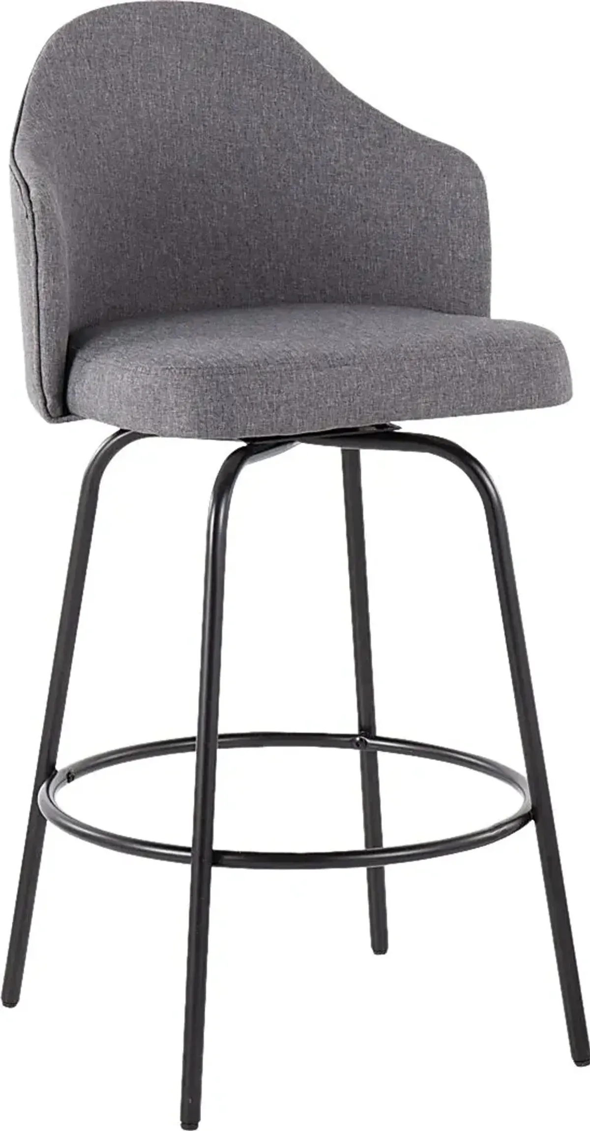 Lucile Lane Black Swivel Counter Height Stool, Set of 2