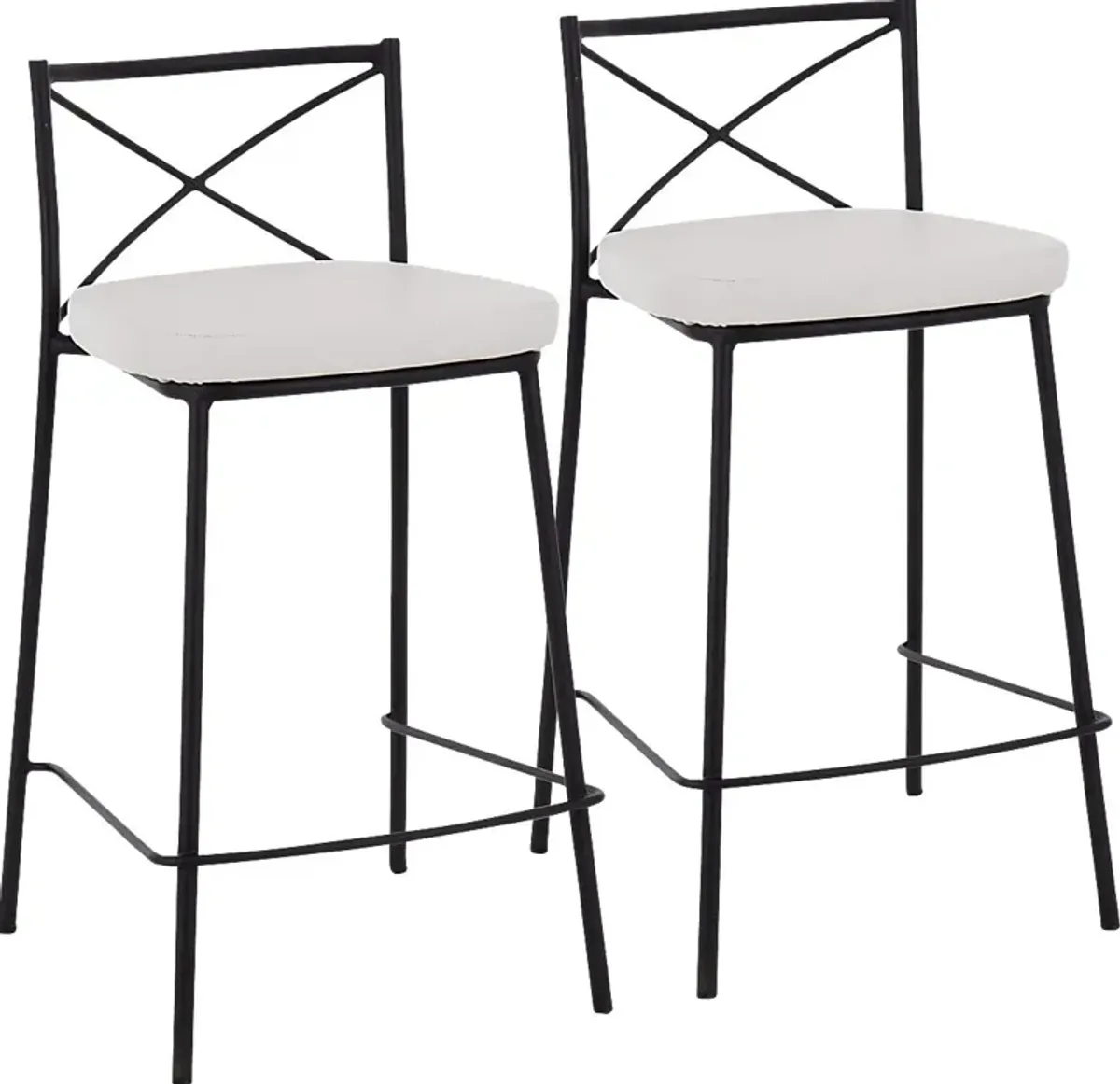 Prienwood White Counter Height Stool, Set of 2