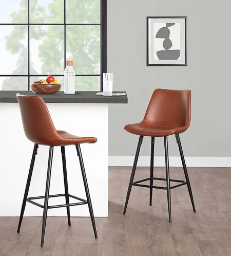 Pamco Cognac Counter Height Stool, Set of 2