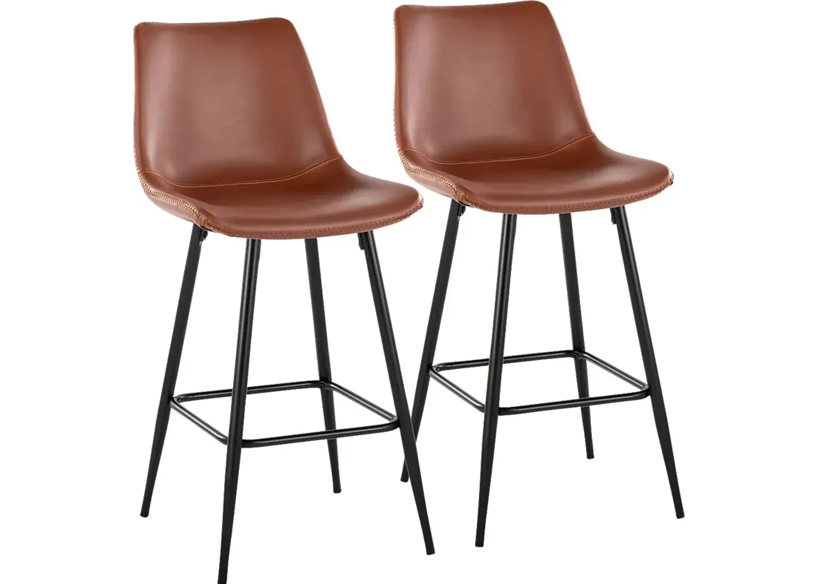 Pamco Cognac Counter Height Stool, Set of 2