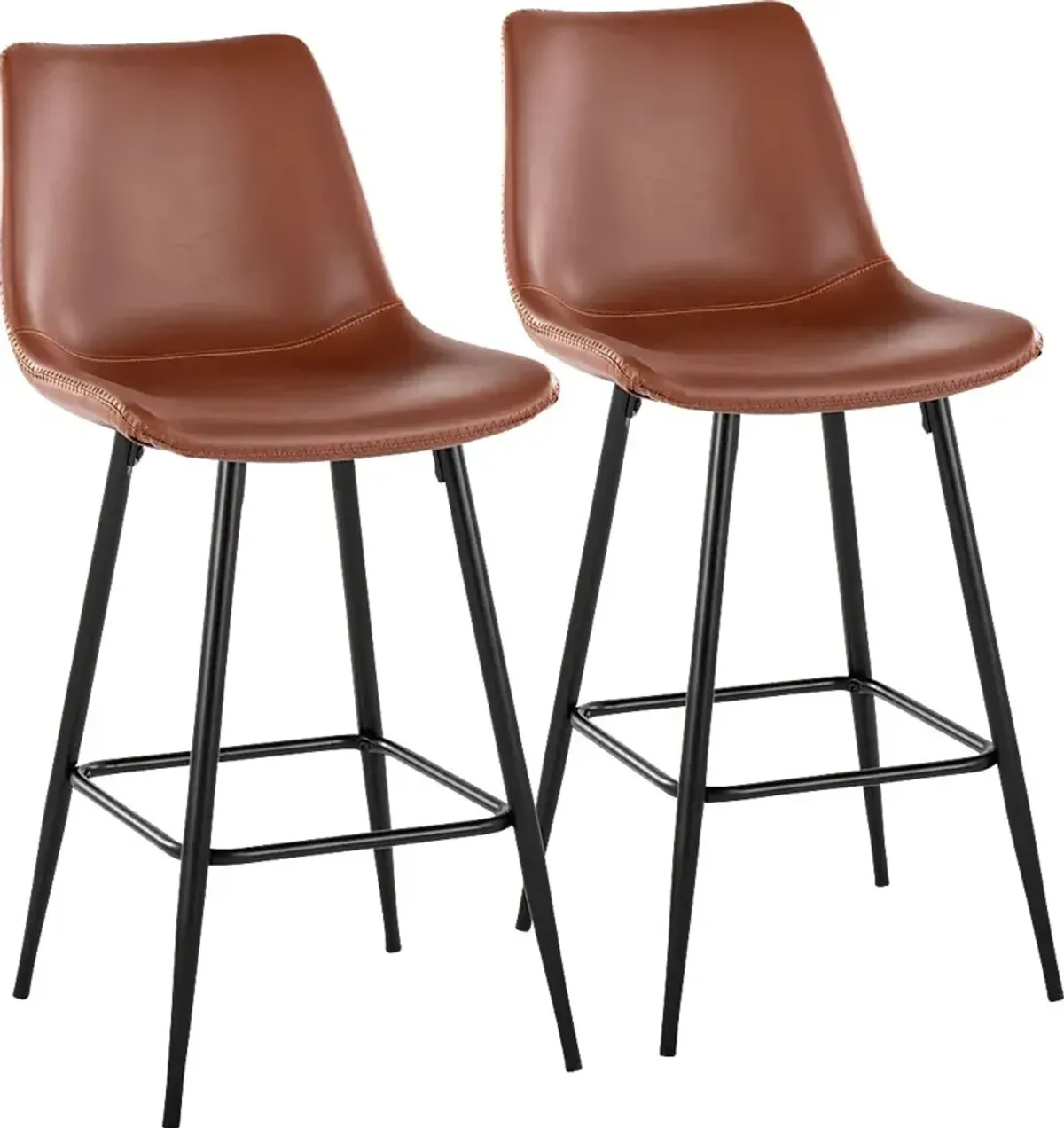 Pamco Cognac Counter Height Stool, Set of 2