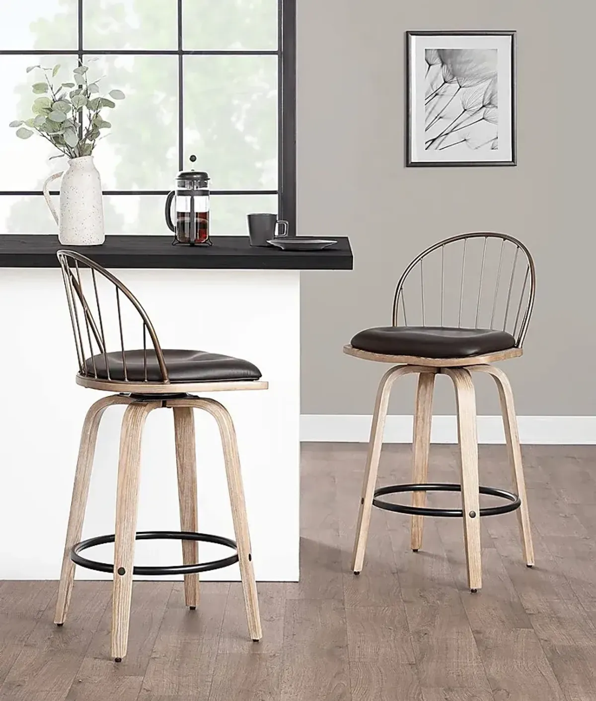 Merganser Brown Counter Height Stool, Set of 2