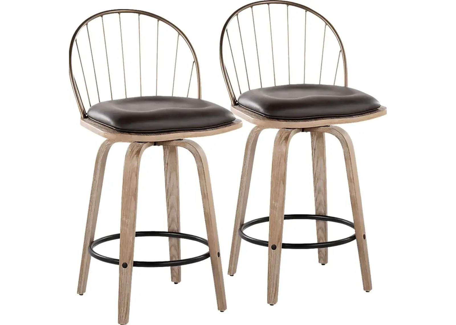 Merganser Brown Counter Height Stool, Set of 2