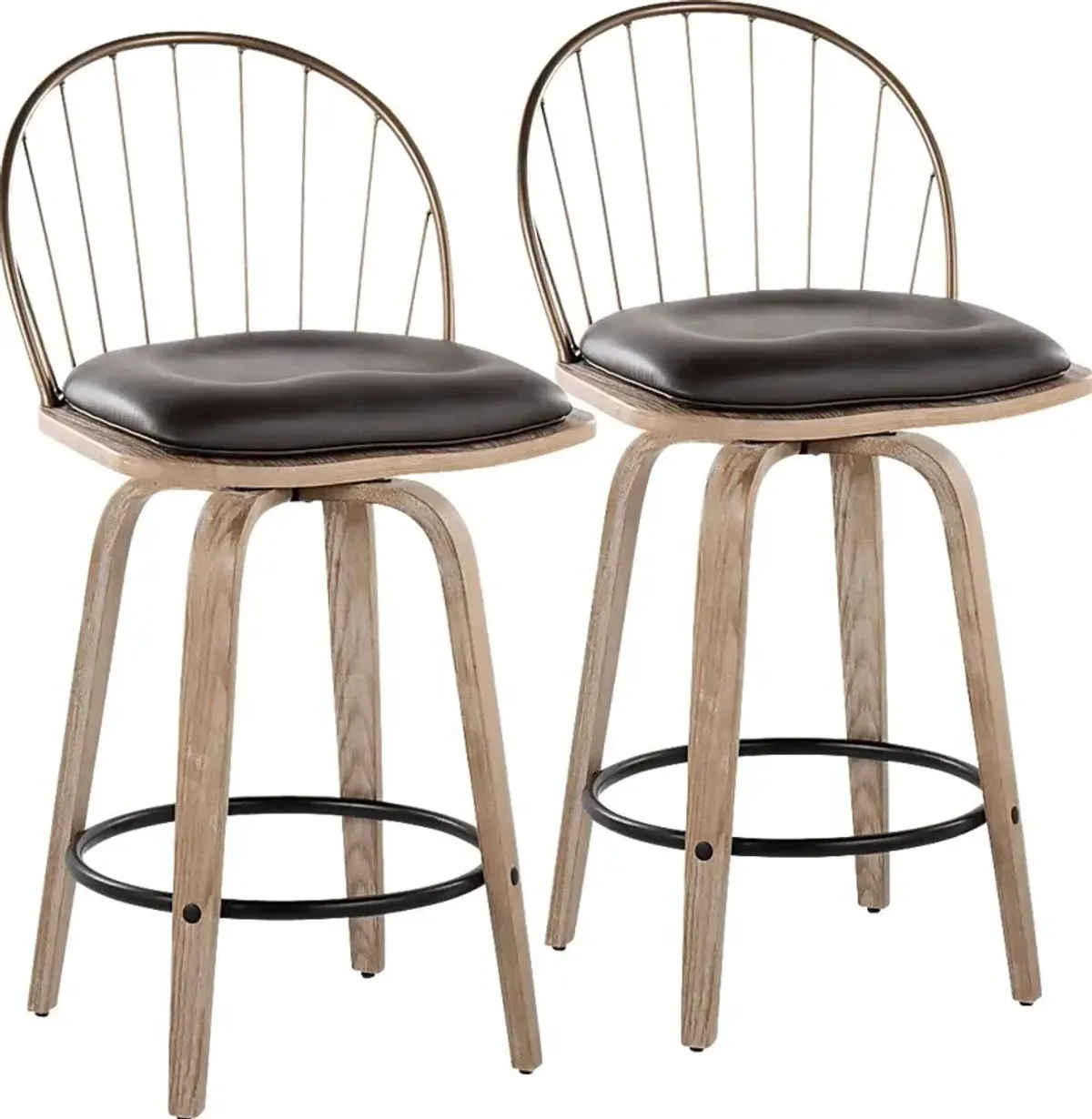 Merganser Brown Counter Height Stool, Set of 2