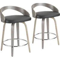 Zykan I Black Counter Height Stool, Set of 2