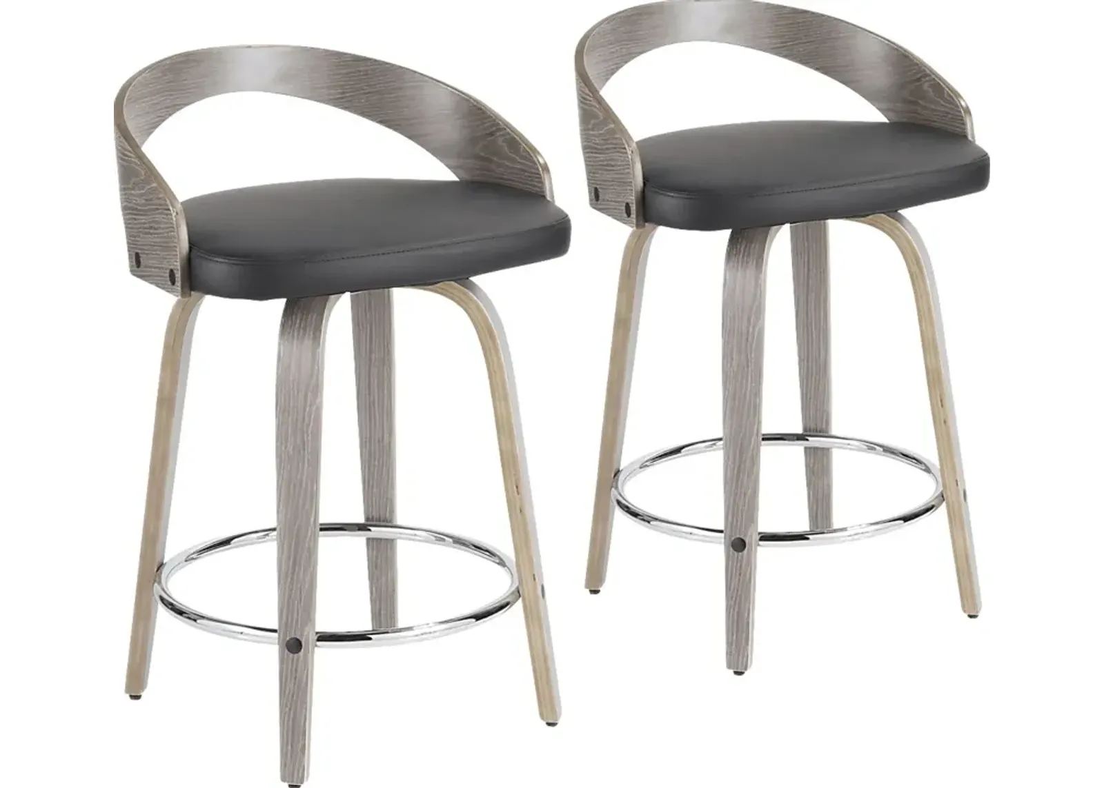 Zykan I Black Counter Height Stool, Set of 2