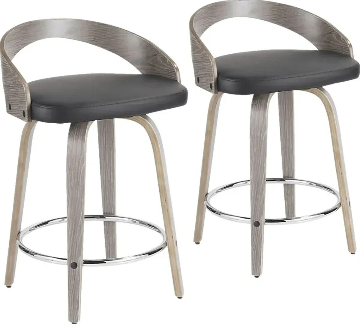 Zykan I Black Counter Height Stool, Set of 2