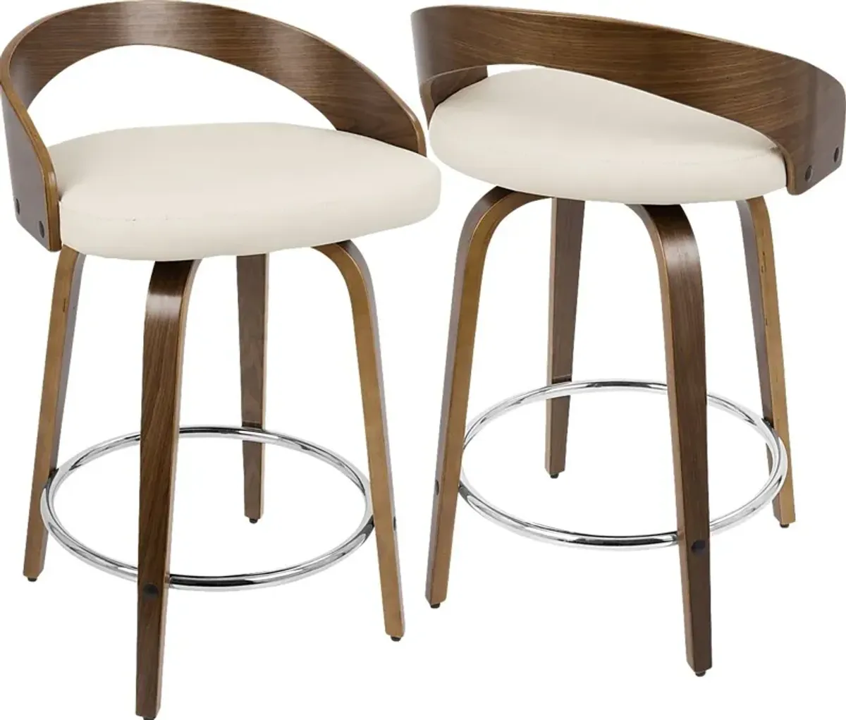 Zykan II Cream Counter Height Stool, Set of 2