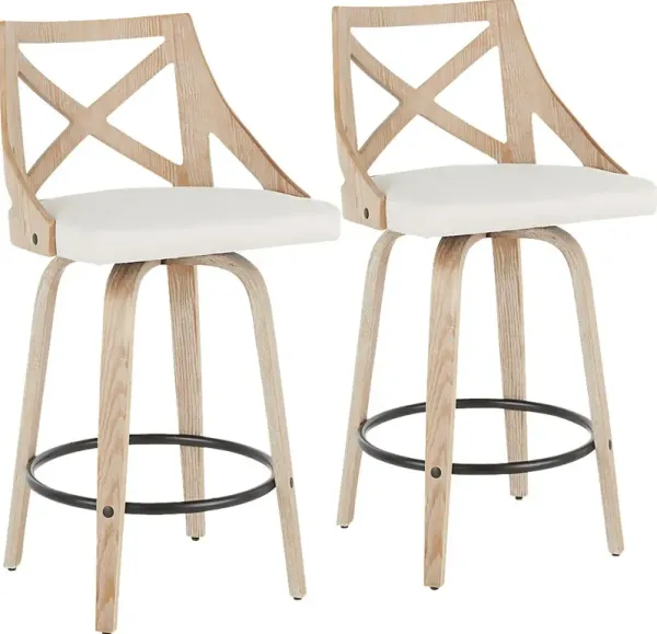 Waverton Cream Counter Height Stool, Set of 2