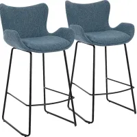 Strathearn Blue Counter Height Stool, Set of 2