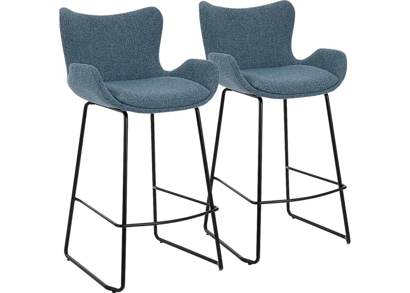 Strathearn Blue Counter Height Stool, Set of 2