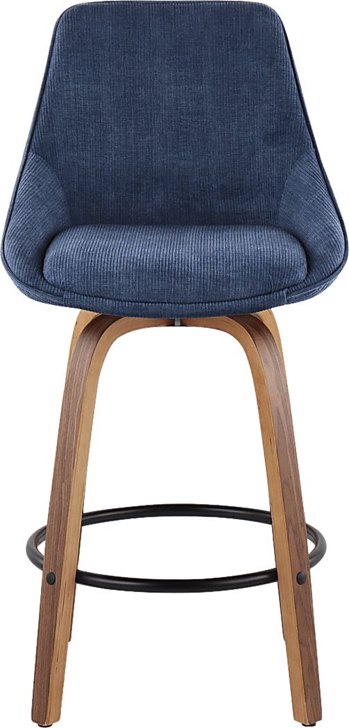 Dellrey Navy Counter Height Stool, Set of 2