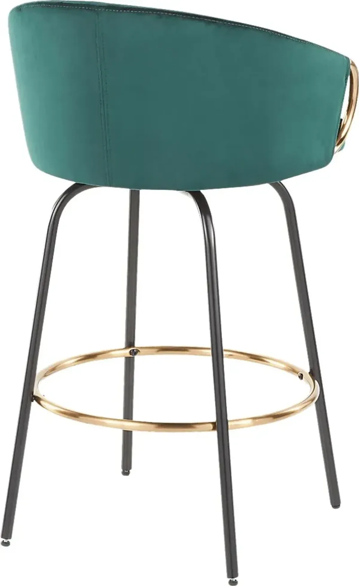 Cherlyn Green Velvet Counter Height Stool, Set of 2