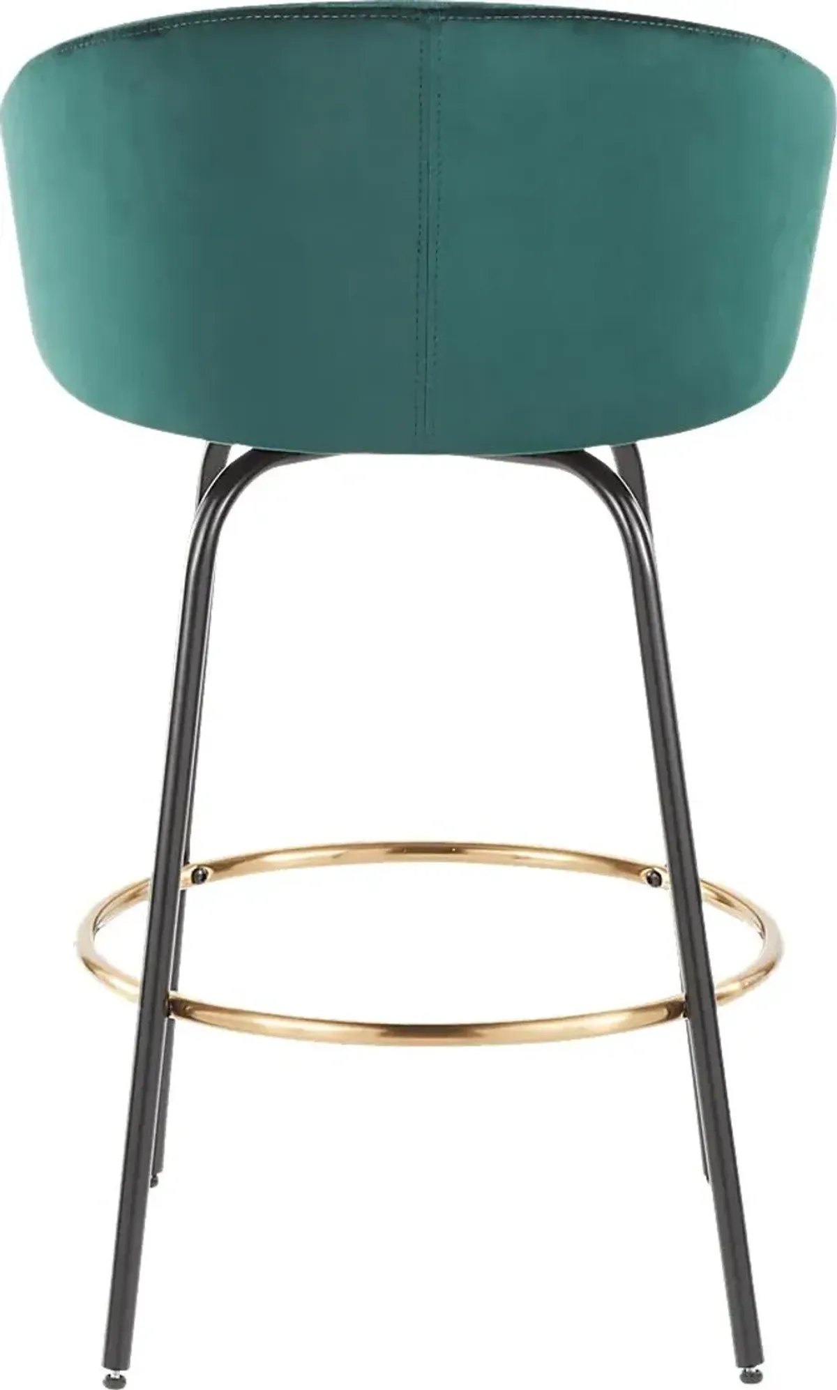 Cherlyn Green Velvet Counter Height Stool, Set of 2