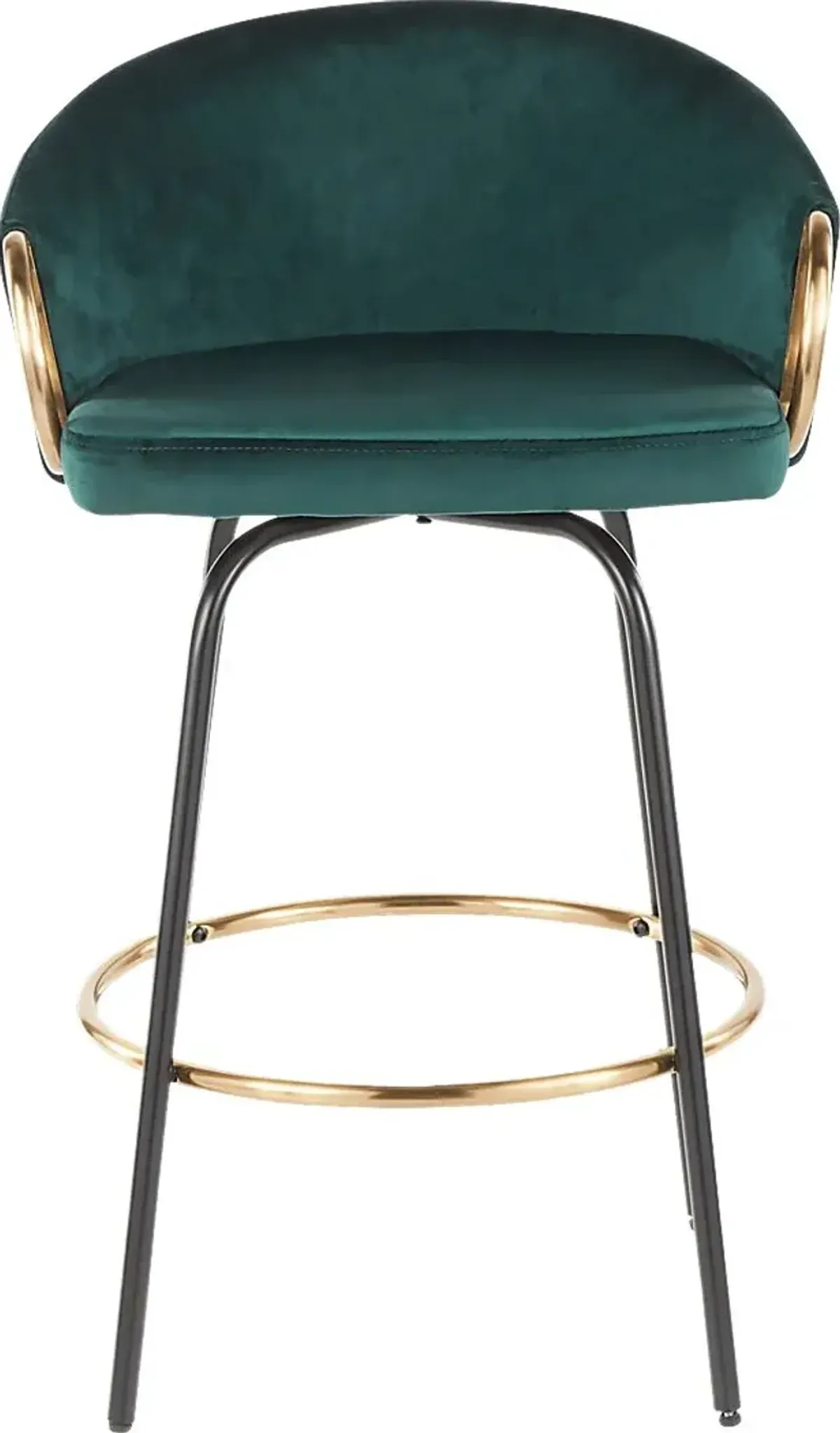 Cherlyn Green Velvet Counter Height Stool, Set of 2