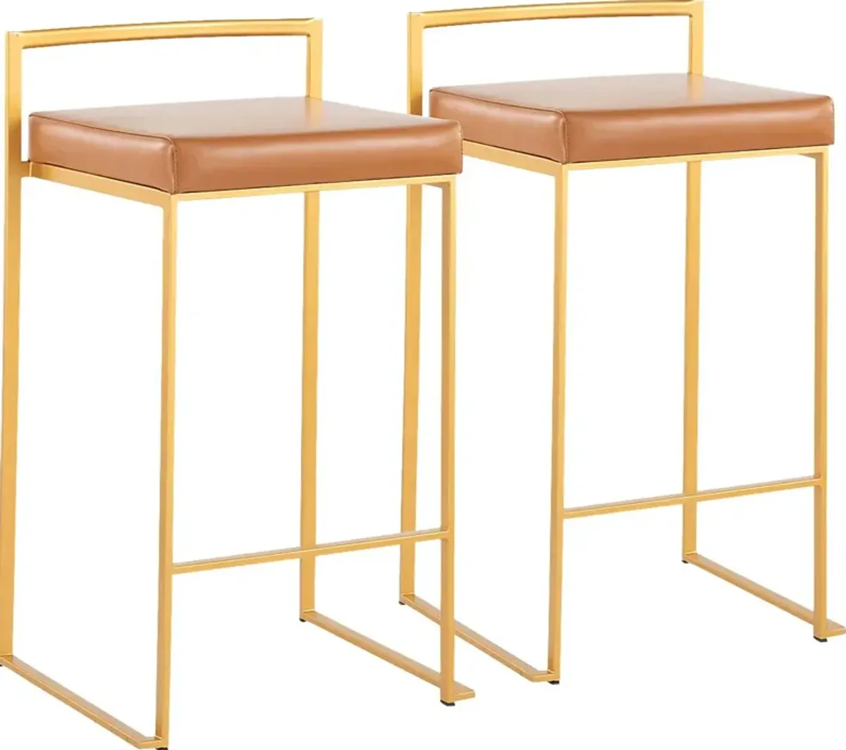 Birdlake II Camel Counter Height Stool, Set of 2