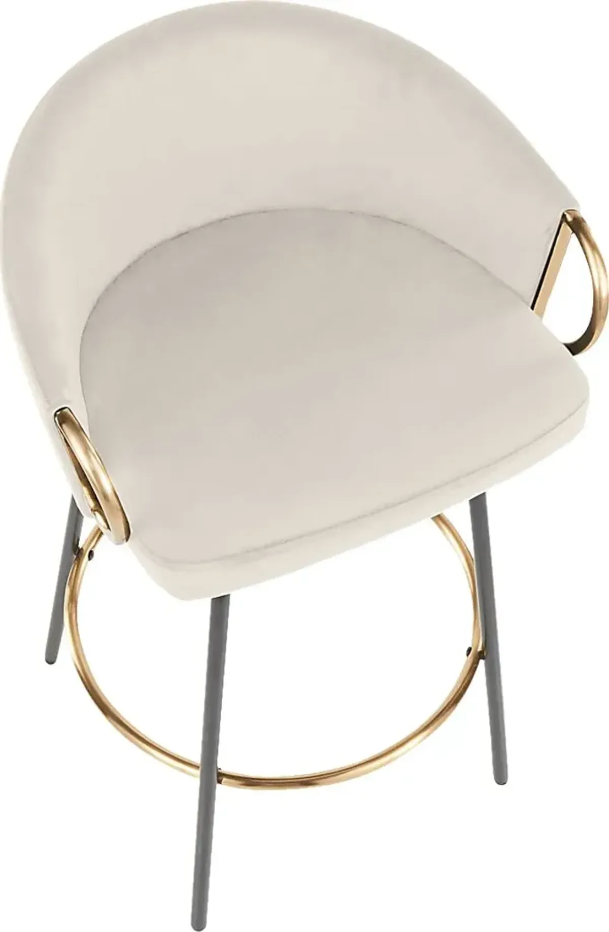 Zaharias Cream Swivel Counter Height Stool, Set of 2