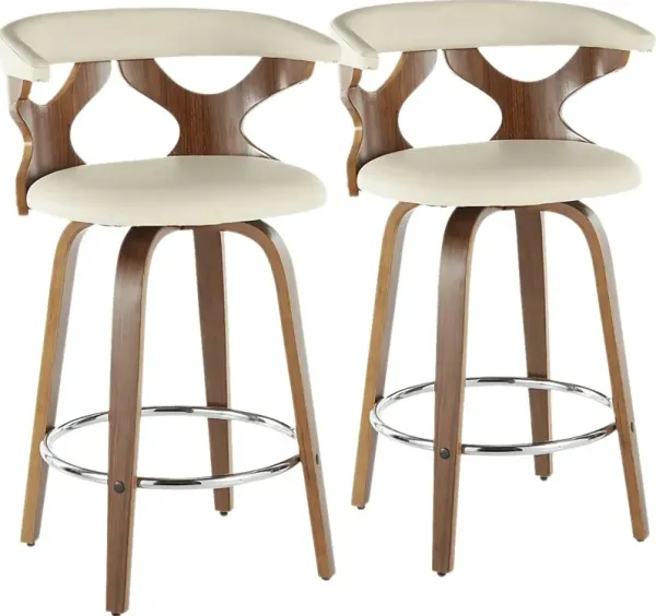 Wyndmoor Cream Counter Height Stool, Set of 2