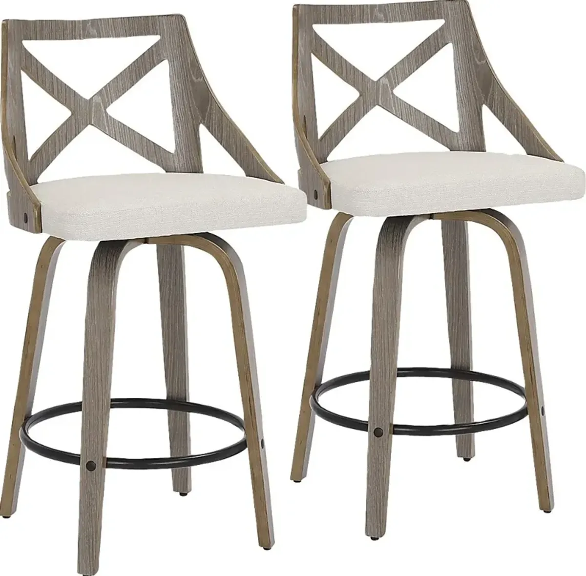 Hasbrouck I Cream Counter Stool Set of 2