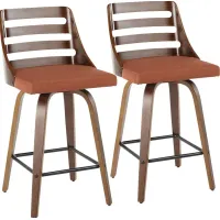Woolwich Orange Counter Height Stool, Set of 2