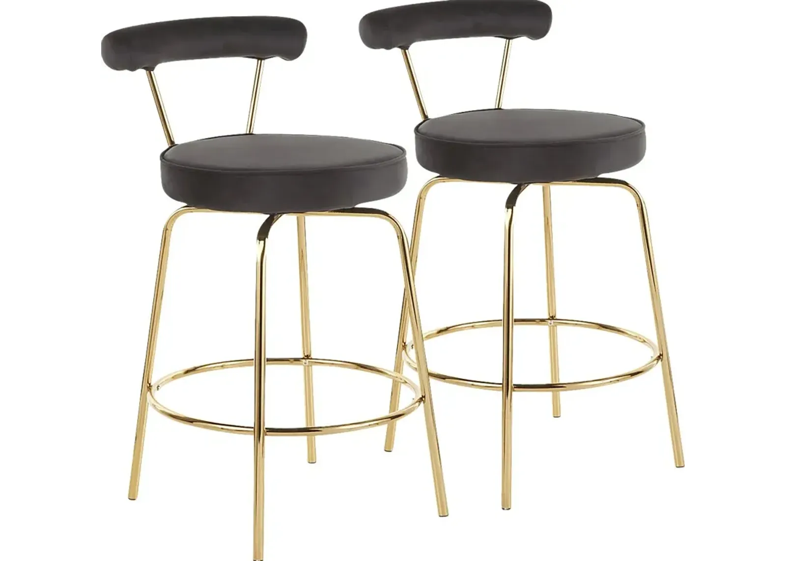 Rosiere Black Counter Height Stool, Set of 2