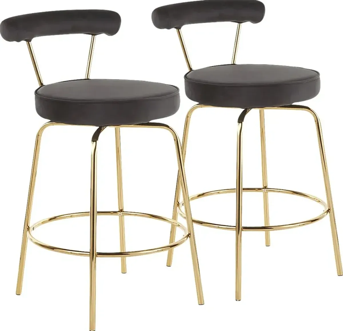 Rosiere Black Counter Height Stool, Set of 2