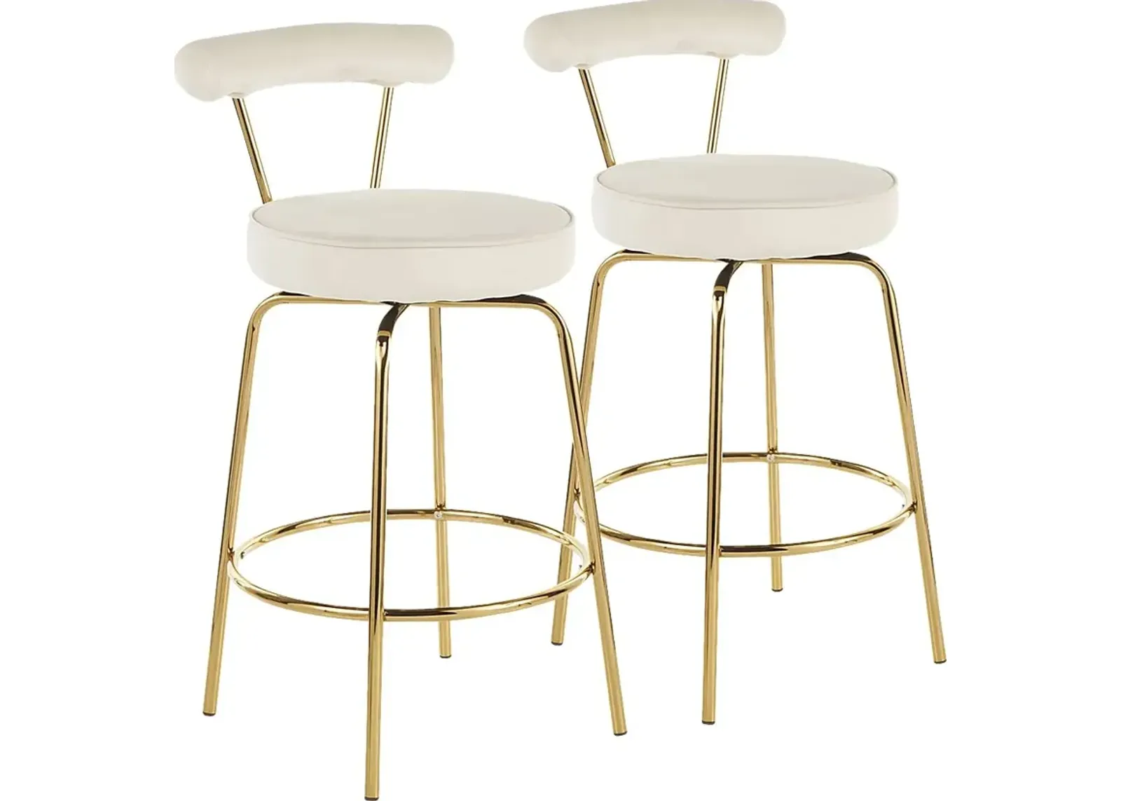 Rosiere Cream Counter Height Stool, Set of 2