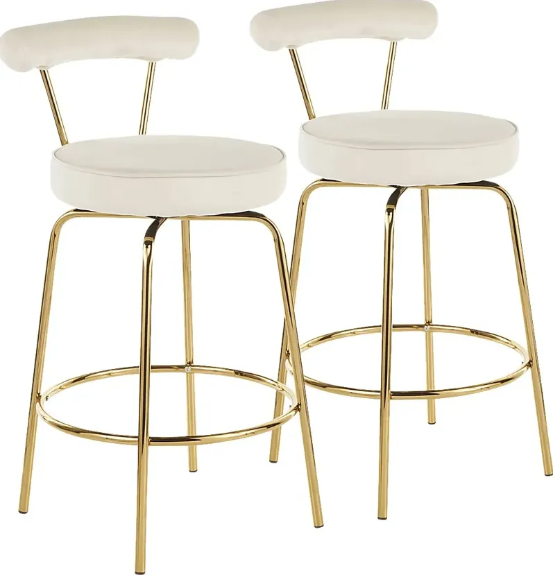 Rosiere Cream Counter Height Stool, Set of 2