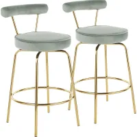 Rosiere Green Counter Height Stool, Set of 2