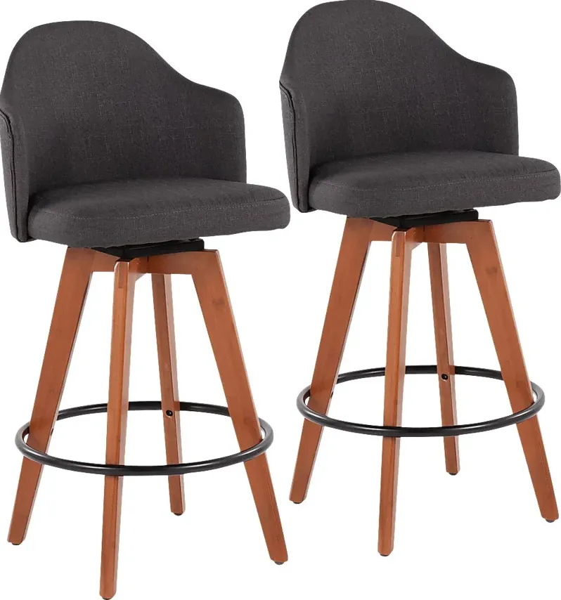 Aleiah Charcoal Counter Height Stool, Set of 2