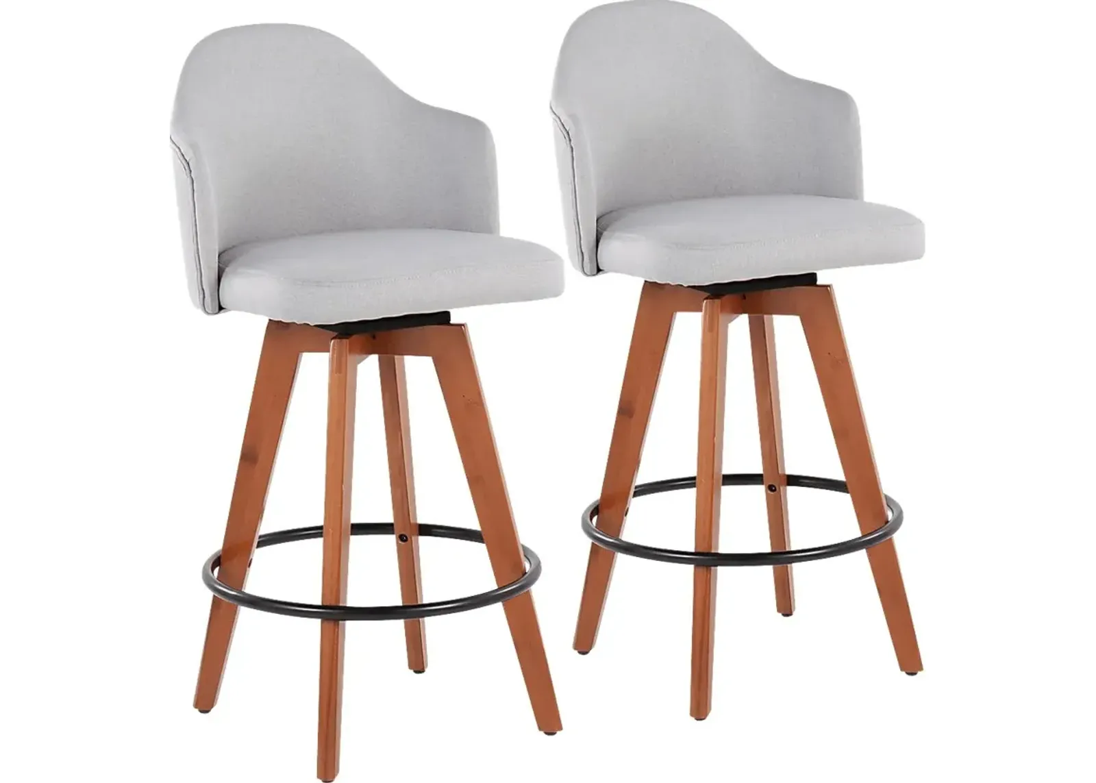 Aleiah Light Gray Counter Height Stool, Set of 2