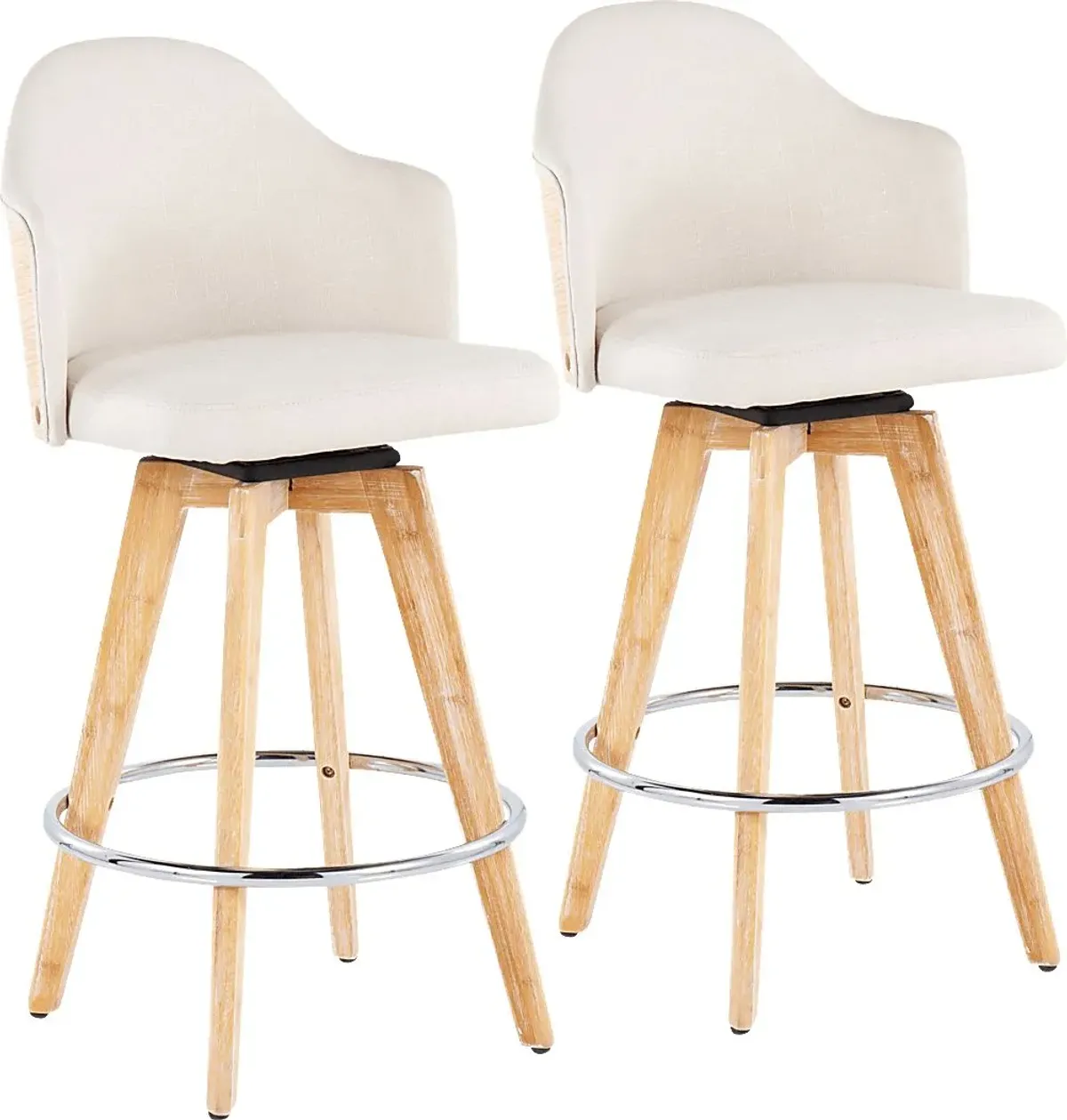 Hakea Cream Counter Height Stool, Set of 2