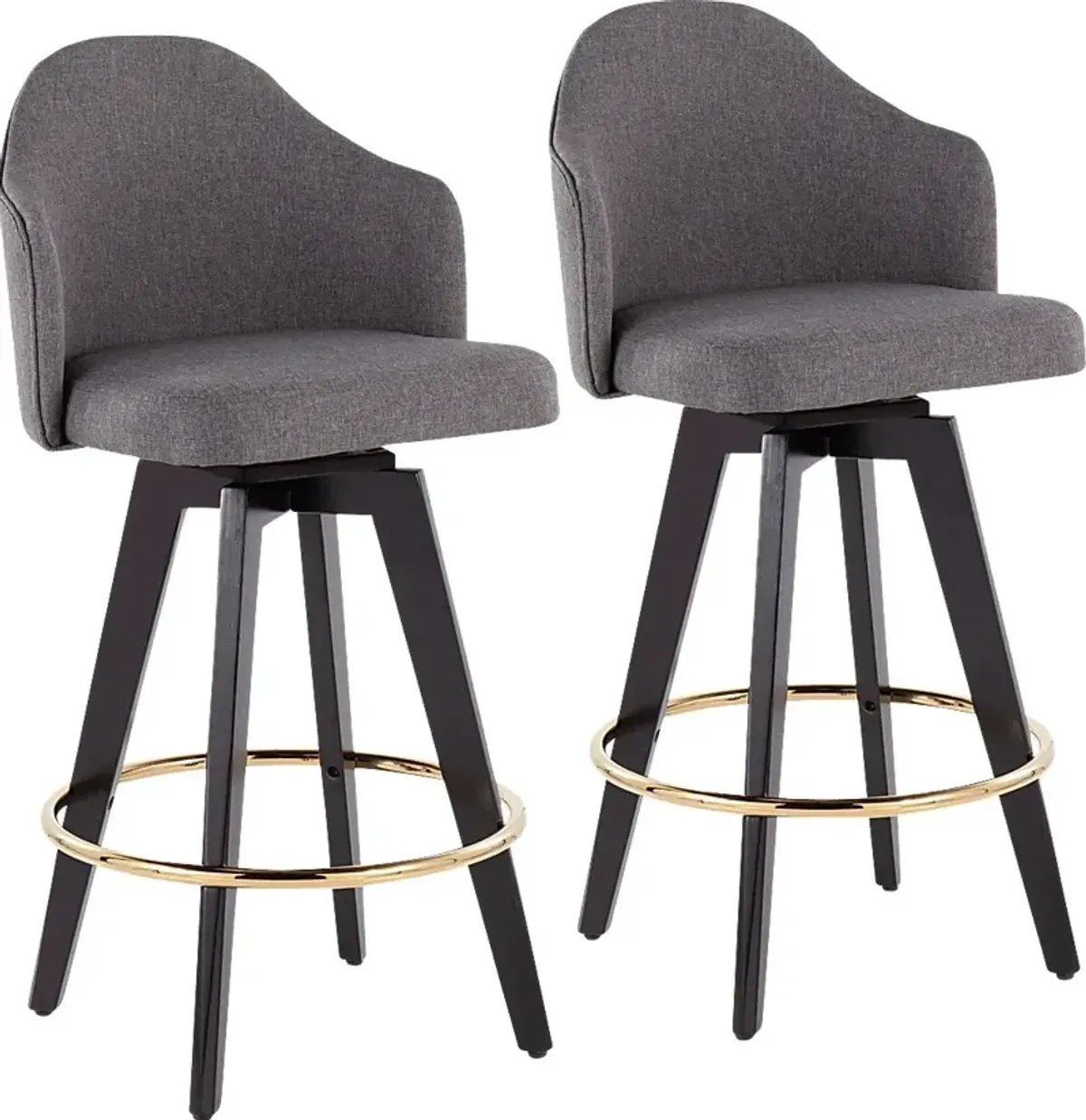 Sandron I Gray Counter Height Stool, Set of 2