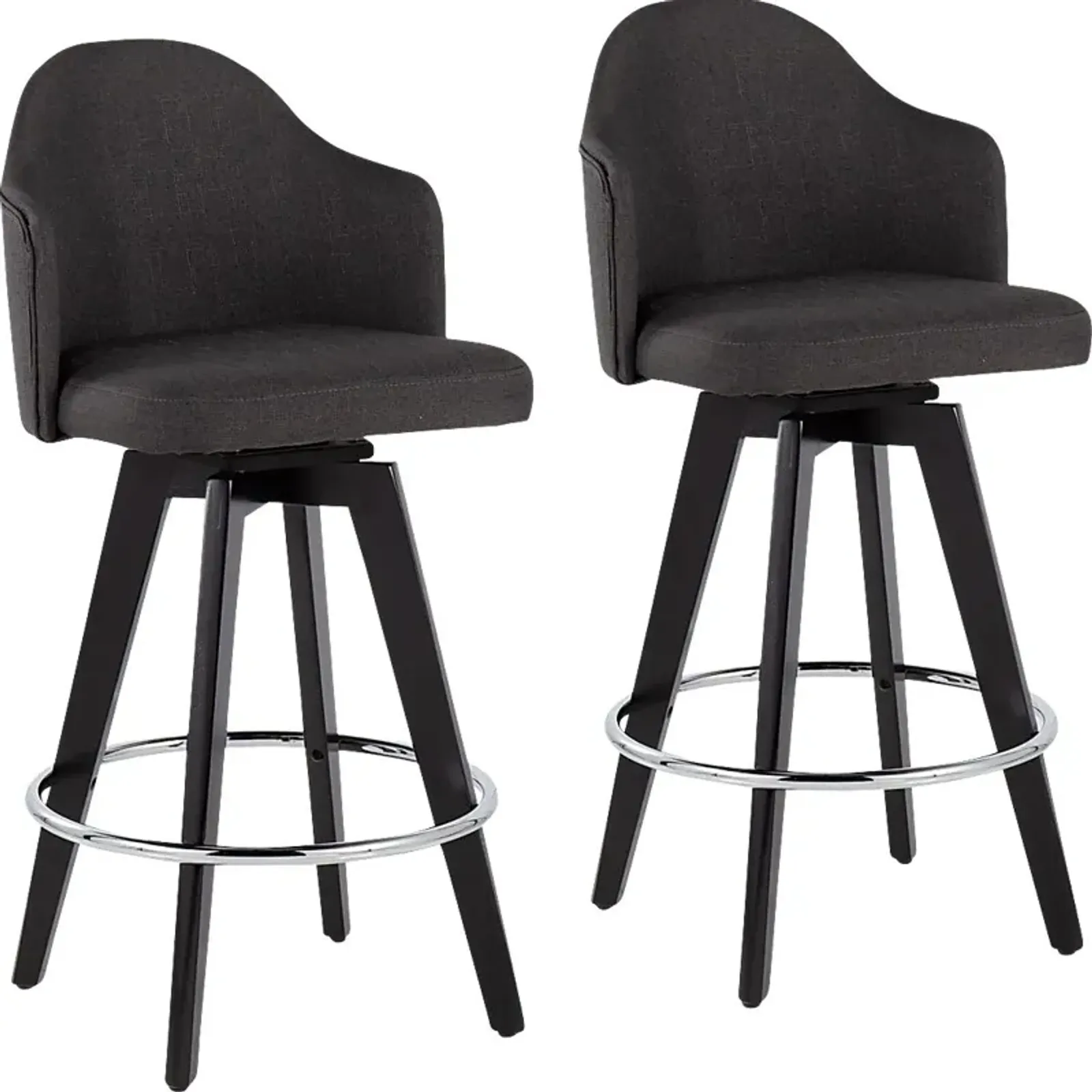 Sandron II Charcoal Counter Height Stool, Set of 2