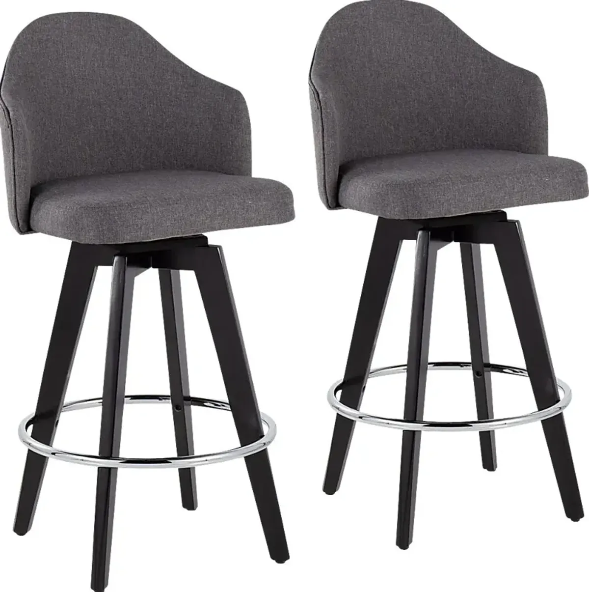 Sandron II Gray Counter Height Stool, Set of 2