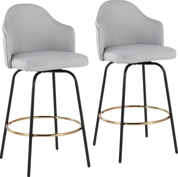 Cenarian Light Gray Counter Height Stool, Set of 2