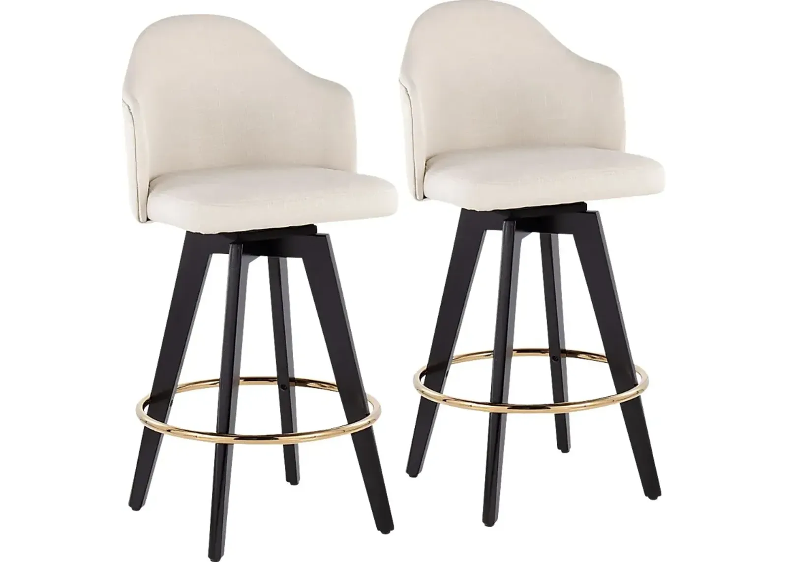 Sandron I Cream Counter Height Stool, Set of 2