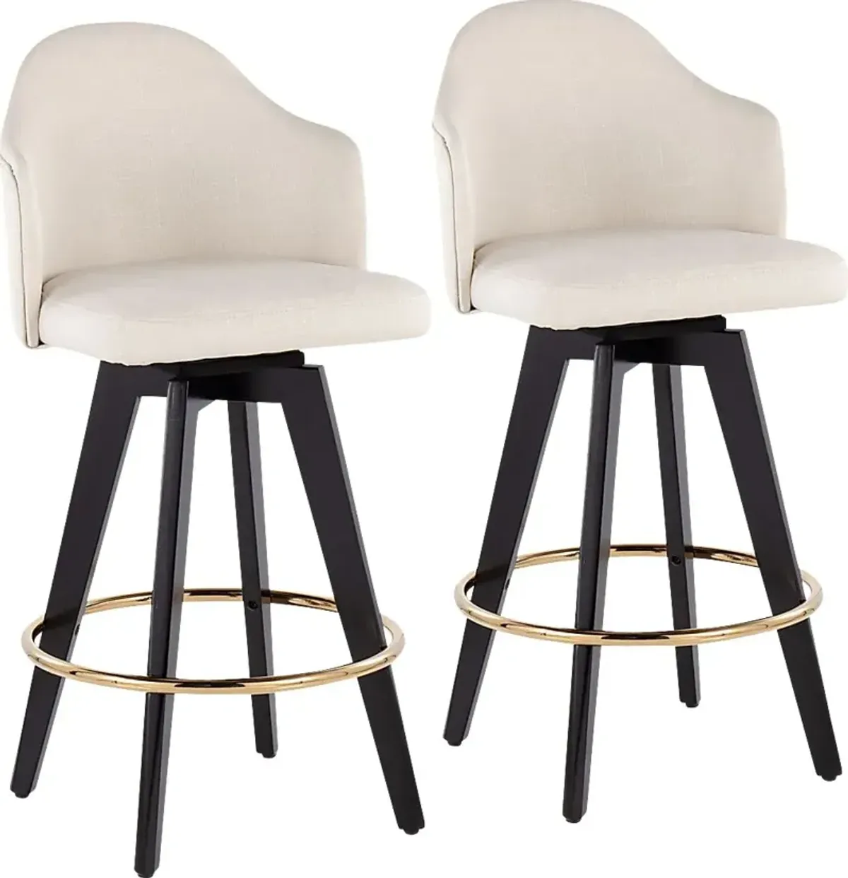 Sandron I Cream Counter Height Stool, Set of 2