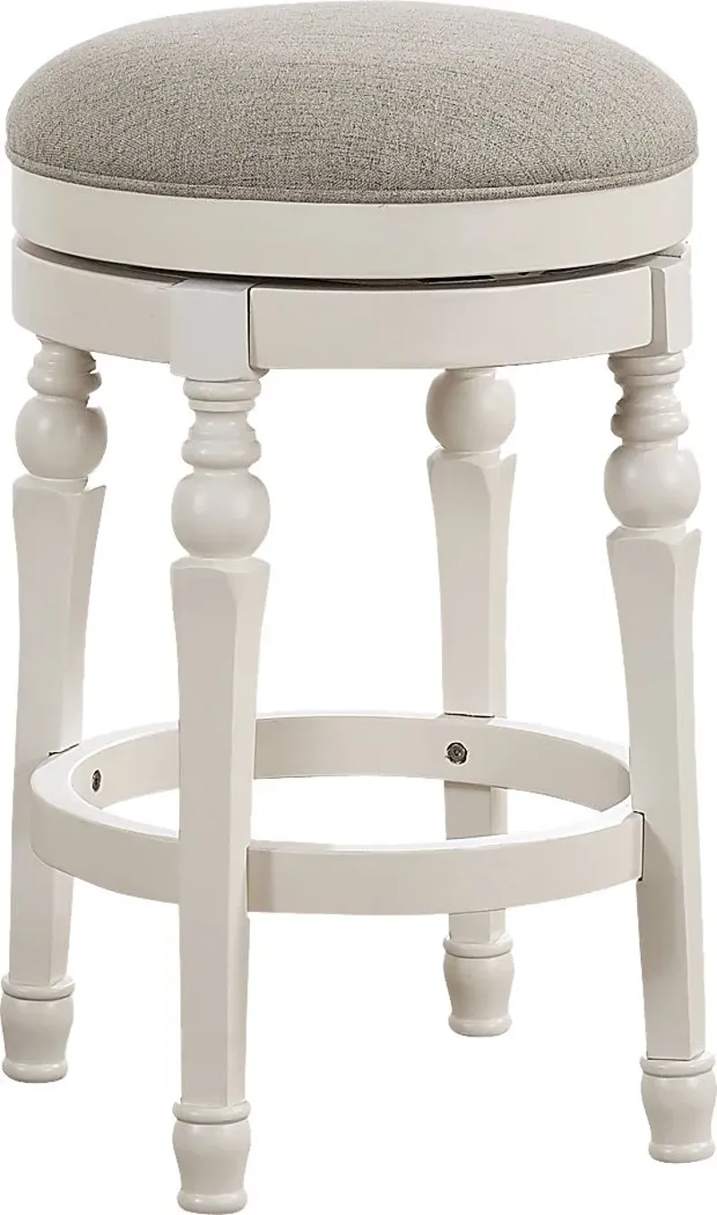 Forstall Beige Swivel Counter Stool