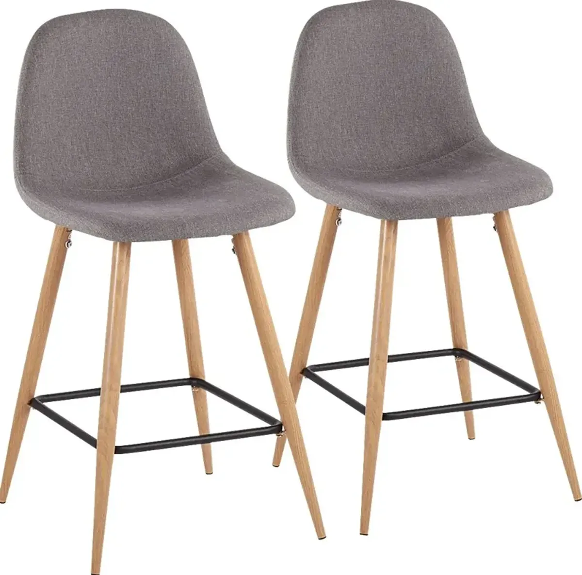 Faye Lane II Charcoal Counter Height Stool, Set of 2