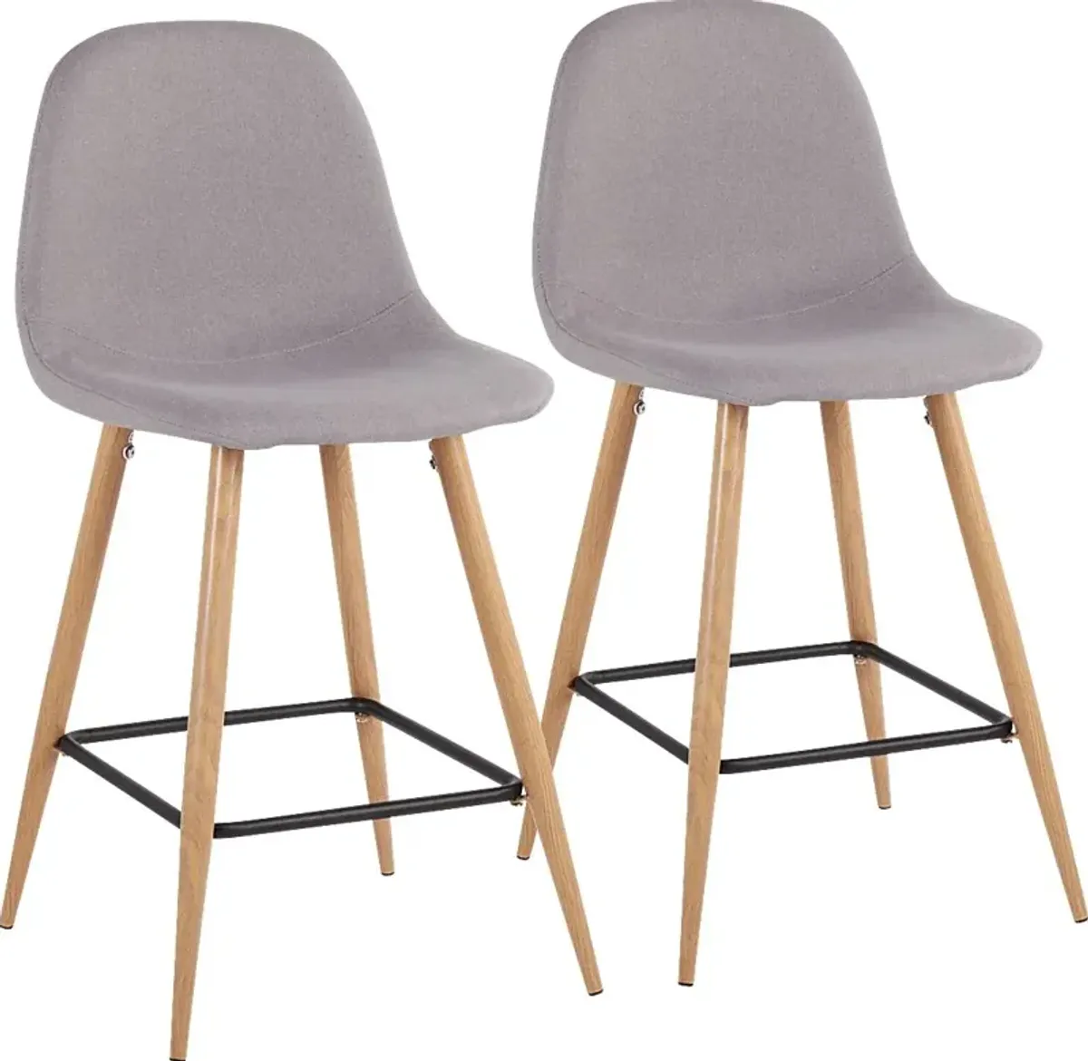 Faye Lane II Light Gray Counter Height Stool, Set of 2