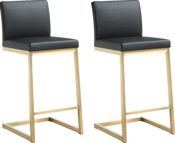 Cailalane Black Counter Height Stool, Set of 2