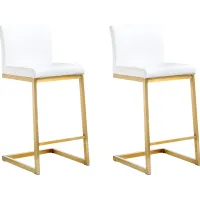 Cailalane White Counter Height Stool, Set of 2
