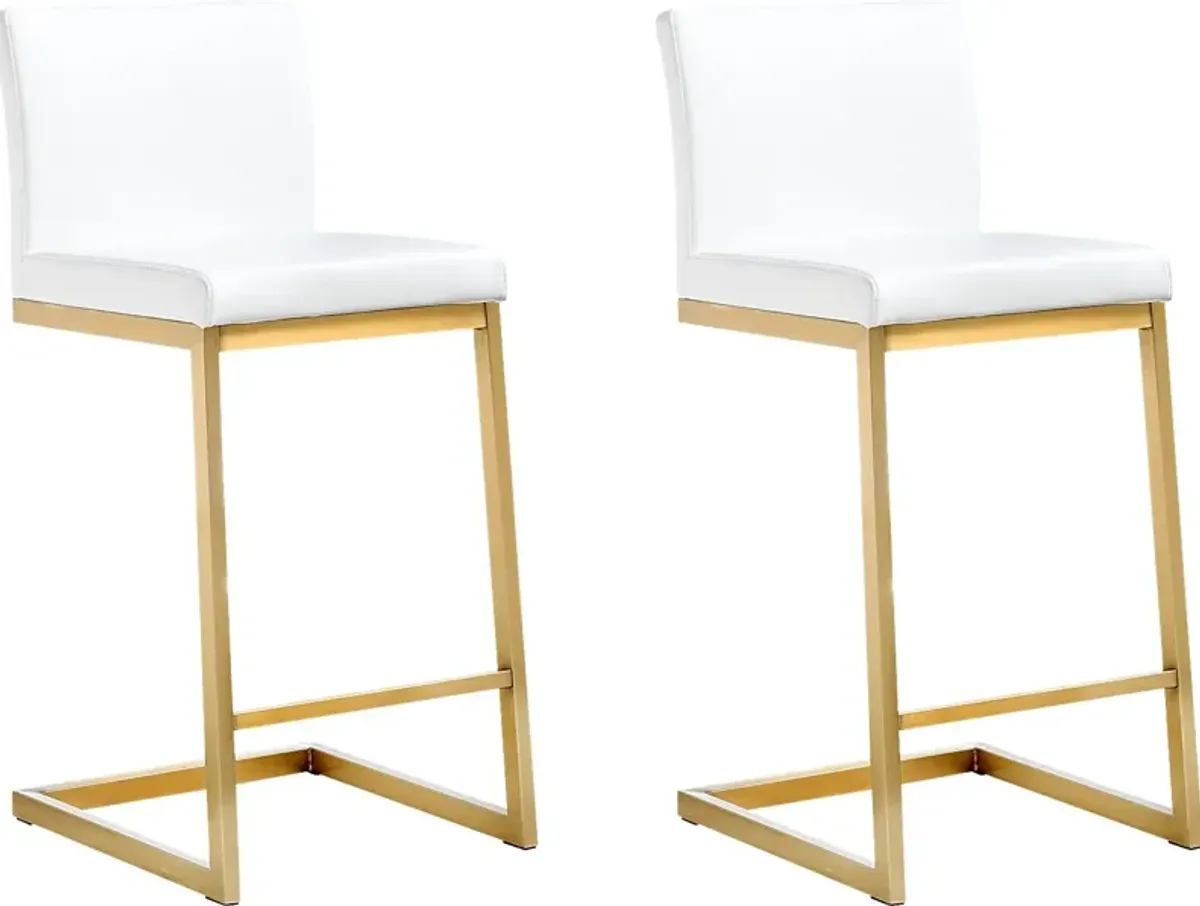 Cailalane White Counter Height Stool, Set of 2