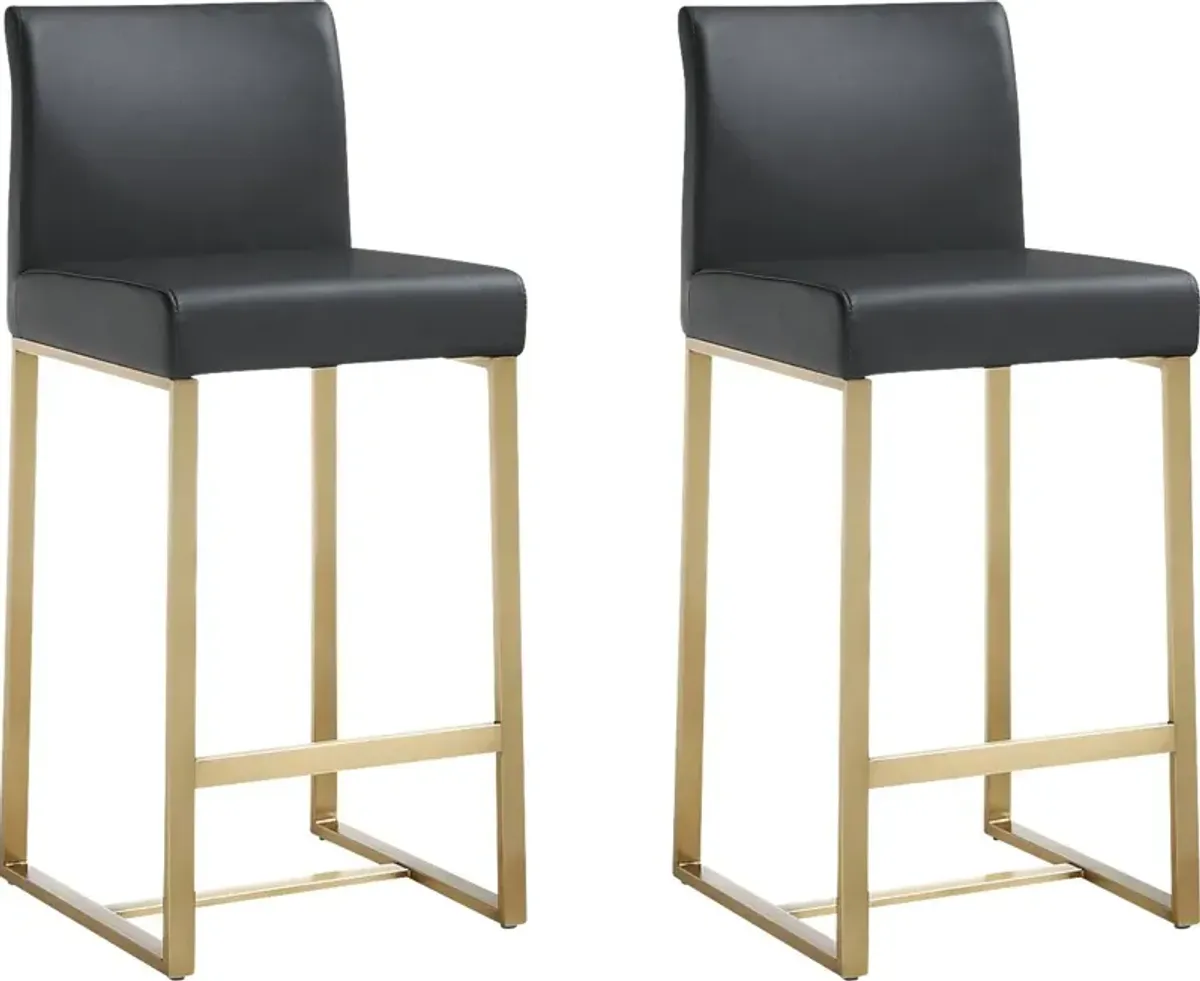 Caliael Black Counter Height Stool, Set of 2